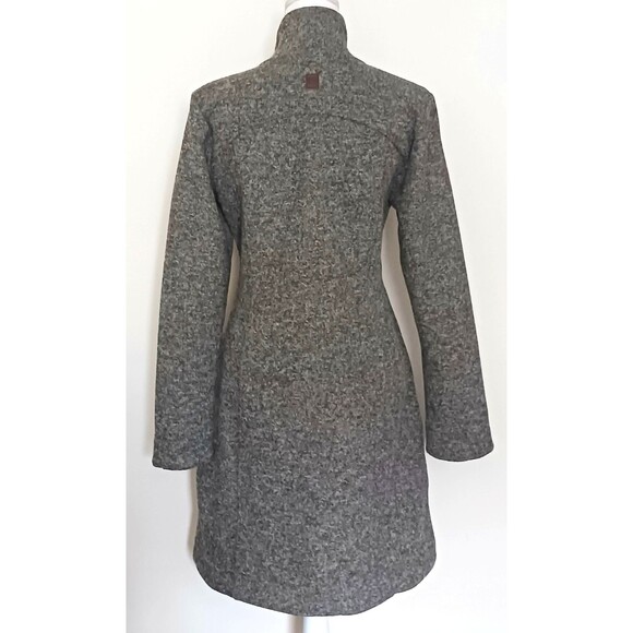 Sherpa Adventure Lhamu Jacket Gray Fleece Knit Zip Front Knee Length Sz M - Picture 6 of 15